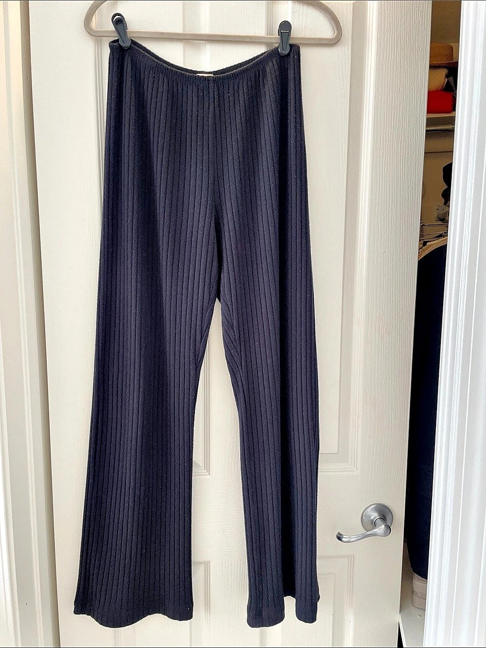 Donni Pointelle Knit Pants Black Size XS